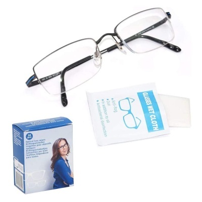 Óculos de leitura com pano de limpeza e caixa azul