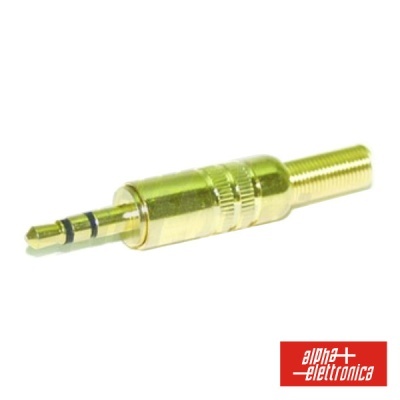 FICHA JACK 3.5MM MACHO STÉREO C PROTEÇÃO DOURADO