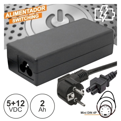 ALIMENTADOR SWITCHING 5V+12V 2A P DISCOS