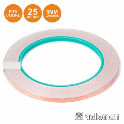 FITA ADESIVA EM COBRE 5MM 25M VELLEMAN