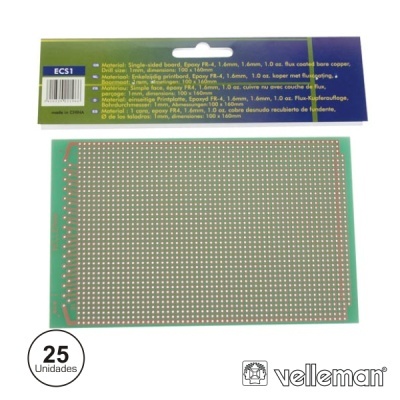 PLACA CIRCUITO IMPRESSO PERFURADA EM PONTOS 100X160MM (25X)