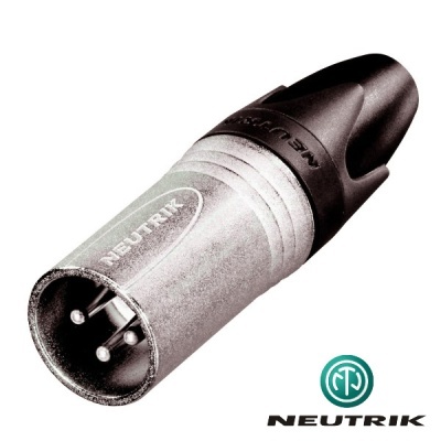 FICHA XLR 3P MACHO NIQUELADA C GUARDA CABO NEUTRIK