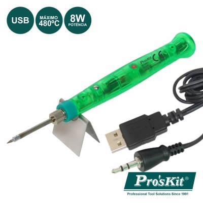 FERRO DE SOLDAR 8W C LIGAÇÃO USB 5V PROSKIT
