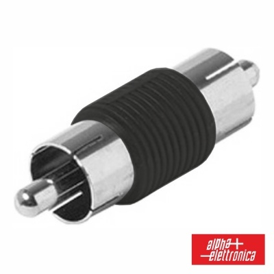 Conector adaptador RCA metal e borracha preta