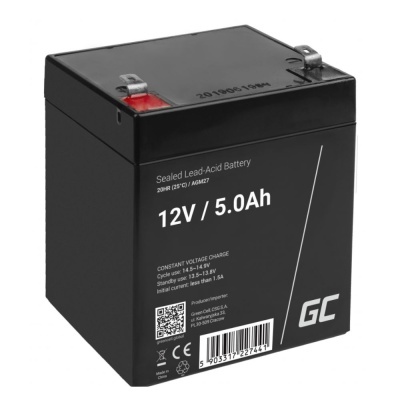 Bateria selada de chumbo-ácido preta com texto branco 12V 5.0Ah