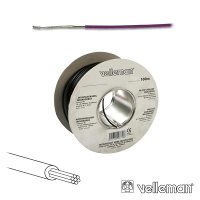 CABO MULTIFILAR VIOLETA 0.20MM ROLO 100M VELLEMAN