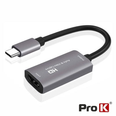 Adaptador USB-C para HDMI cinza metálico com cabo preto