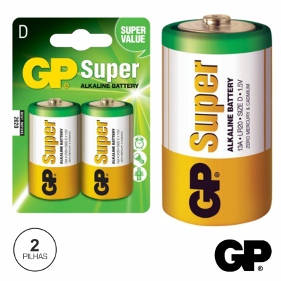 PILHA ALCALINA LR20D 1.5V 2X BLISTER GP