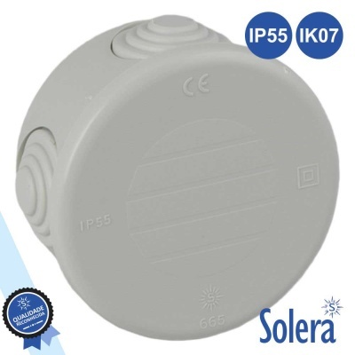 CAIXA DE PASSAGEM ESTANQUE C 4 CONES Ø70x40MM SOLERA