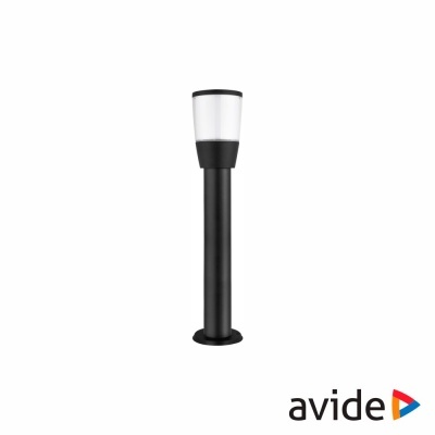 Luminária de poste exterior preta com cúpula branca