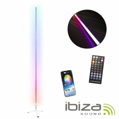Tubo LED RGB 1.8m Bluetooth C Suporte Branco IBIZA