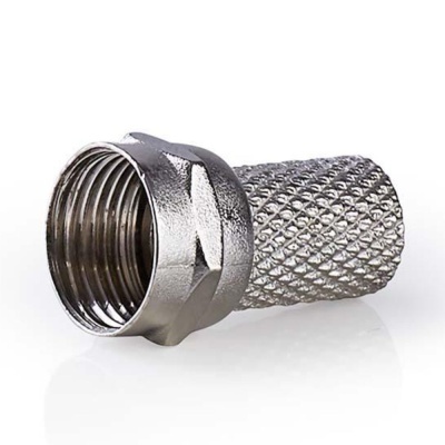 Ficha F Macho Niquelada P Cabo Coaxial 6.4mm