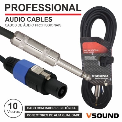 Cabo Pro Speakon 2p Macho  Jack 6.35mm Macho 10m VSOUND