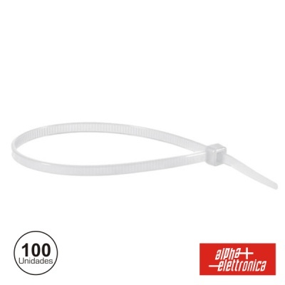 abraçadeira de plástico branca para cabos com 100 unidades