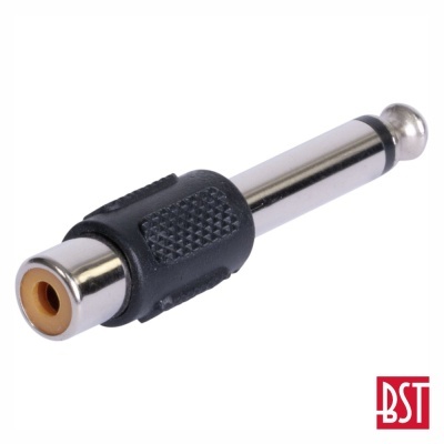 Ficha Adaptadora Jack 6.35mm Macho Mono  Rca Fêmea BST