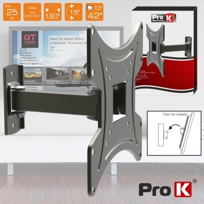 SUPORTE LCDLED 1342" C 1 BRAÇO VESA 200200 25KG PROK