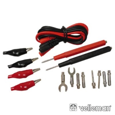 Conjunto de acessórios Velleman para medições elétricas com cabos e adaptadores