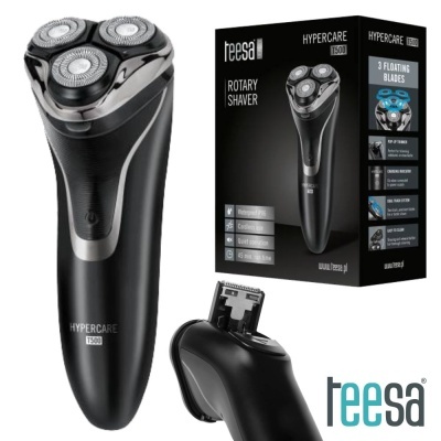 Máquina Barbear Portátil 3W 7200RPM Pilhas IPX6 TEESA