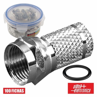 FICHA F FÊMEA NIQUELADA  HQ P CABO 6.8MM RG59 C 1 O-RING