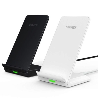 Conjunto de 2 Carregadores Por Indução QI 10W PretoBranco