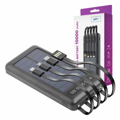 Powerbank 10000mAh C Painel Solar 4em1