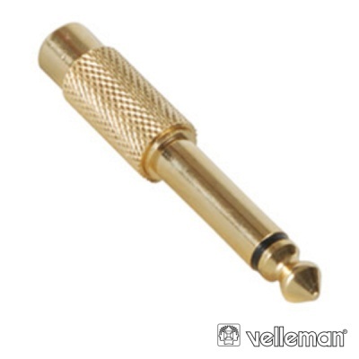 ADAPTADOR RCA FÊMEA P JACK 6.35MM MACHO MN DOURADO
