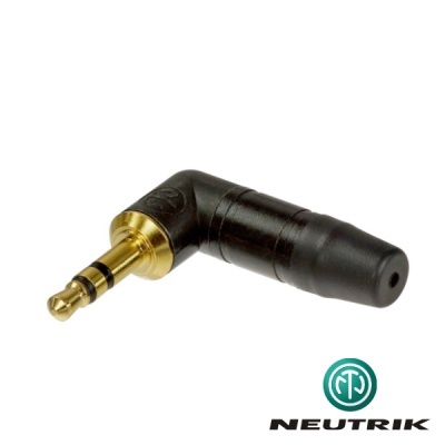 FICHA JACK MACHO 3.5MM ANGULAR PRETA NEUTRIK