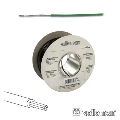 CABO MULTIFILAR VERDE 0.20MM ROLO 100M VELLEMAN
