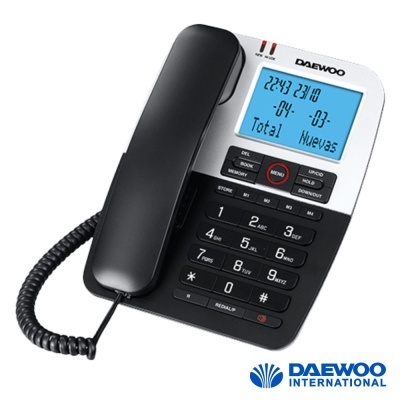 TELEFONE FIXO C VISOR LARGO E MEMÓRIA DAEWOO