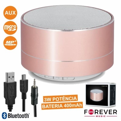 COLUNA BLUETOOTH PORTÁTIL 3W USBMICROSDFMBAT RUBY