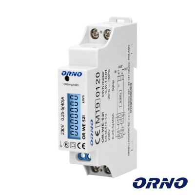 Contador de Energia 230V40A 1 Módulo P Calha Din ORNO