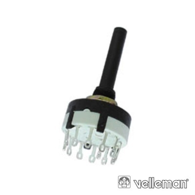 COMUTADOR ROTATIVO 1P C 12 POSIÇÕES CONEXÕES DE SOLDADURA