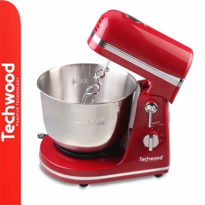 Batedeira Elétrica 300W C Taça Inox 3.5L Vermelho TECHWOOD