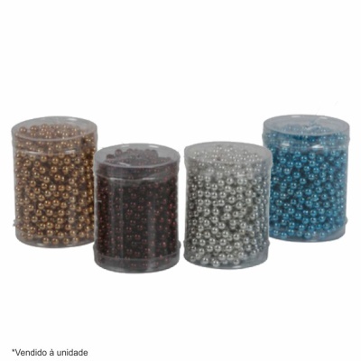 Frascos com pérolas decorativas em várias cores