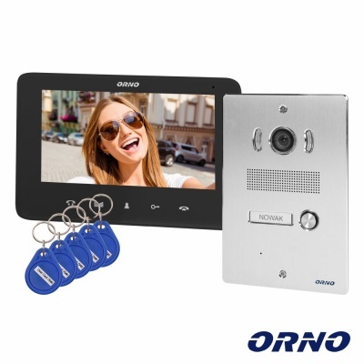 Vídeo Porteiro C Lcd 7" Cores E Leitor RFID LEDS Preto ORNO