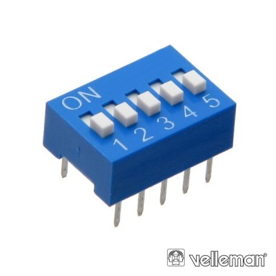 INTERRUPTOR DIP 5 POSIÇÕES VELLEMAN