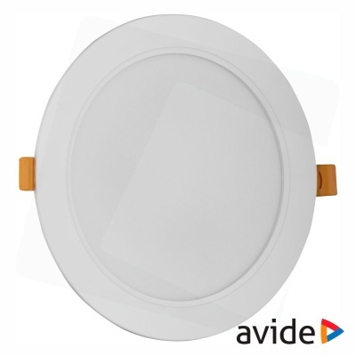 Luz de teto embutida redonda branca com presilhas amarelas