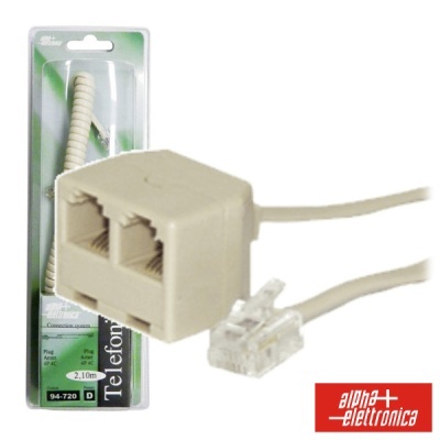 CABO TELEFONE 6P4C MACHO 2FÊMEA CREME 2.1M BLISTER