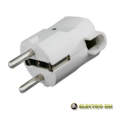 FICHA SCHUKO MACHO C TERRA LATERAL 220V BRANCO EDH