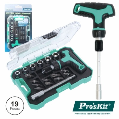 CONJUNTO DE CHAVE ROQUETE C BITS E EXTENSOR 19X PROSKIT