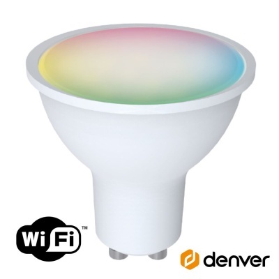 Lâmpada GU10 5W 230V LED RGB WiFi 300lm DENVER