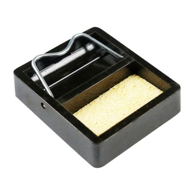 Base para soldar preta com esponja amarela