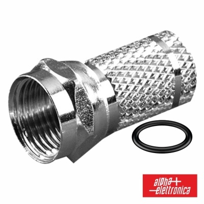 Ficha F Fêmea Niquelada  P Cabo 6.8mm RG6 C 2 O-Ring