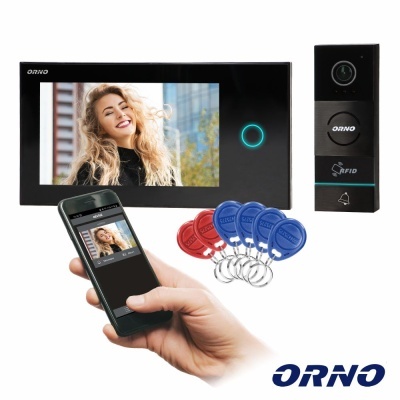 Vídeo Porteiro C Lcd 7" Cores LEDS IR Preto ORNO