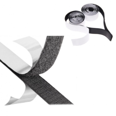 Conjunto de 2 Fitas De Velcro Pretas 19mm1m