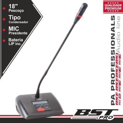 MICROFONE CONDENSADOR PRESIDENTE P CONFERÊNCIA AJUSTÁVEL