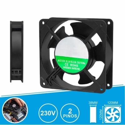 Ventoinha 230V 120x120x38mm 2 Pinos
