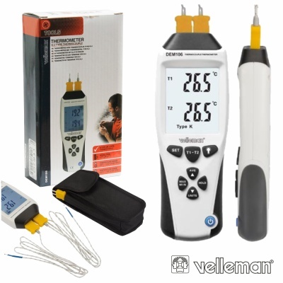 TERMÓMETRO TERMOPAR TIPO KJ VELLEMAN