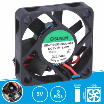 VENTOINHA 5V 40x40x10MM 2 FIOS SUNON