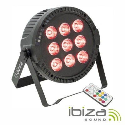 Projetor Par C 9 LEDS 6W RGBW DMX IBIZA